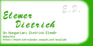 elemer dietrich business card